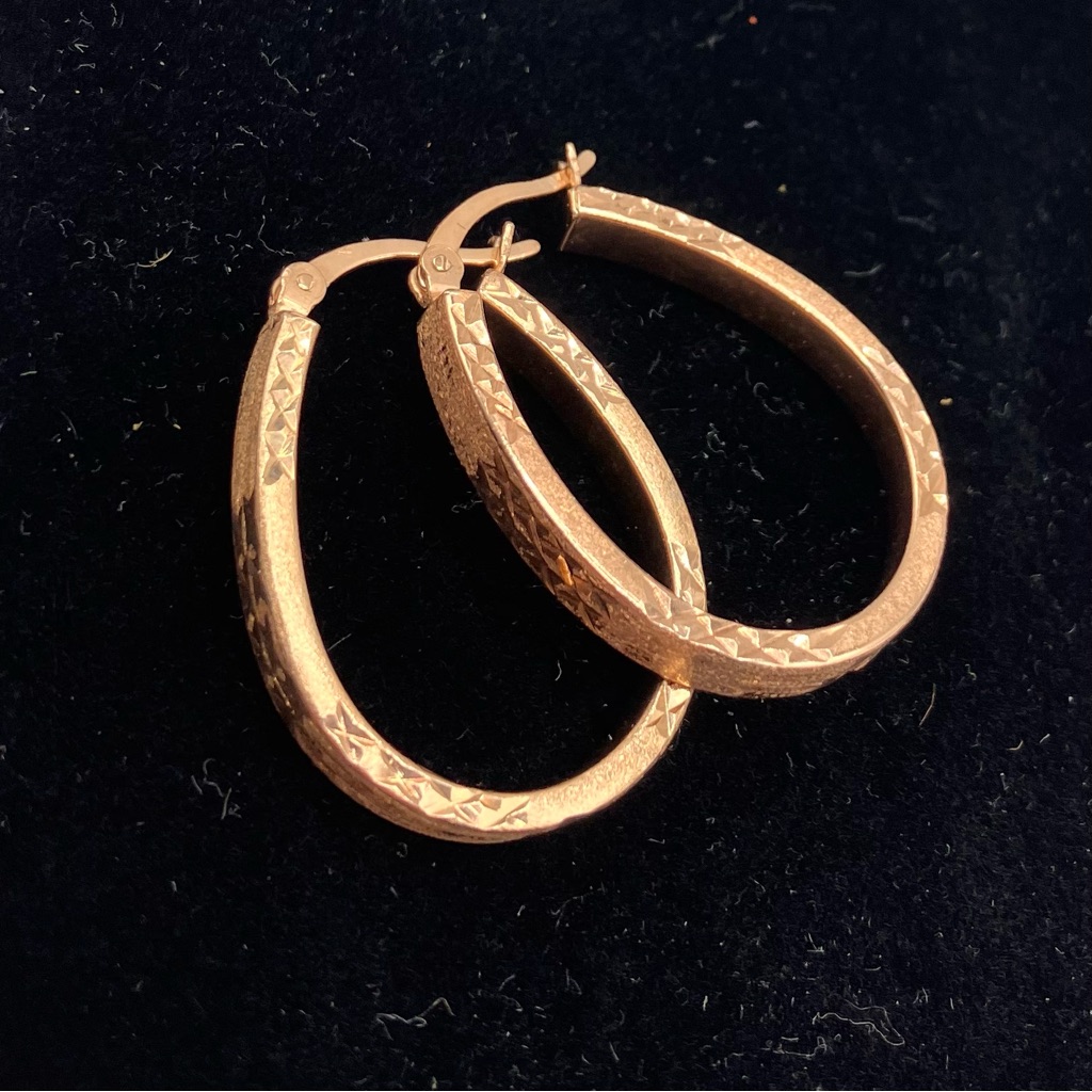5 Precious Metal Horseshoe Textured Hoop Earrings 35$
